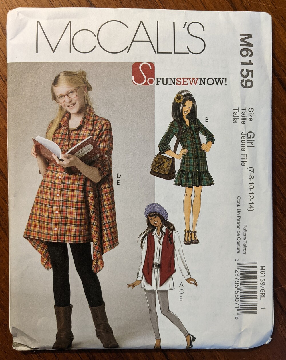 NEW McCall's Pattern 6159 Girl's 7-14